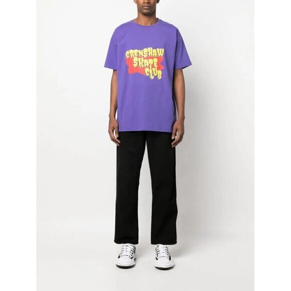 CRENSHAW SKATE CLUB x Browns Stack Purple T-shirt Size: M - NWT - Picture 2 of 5